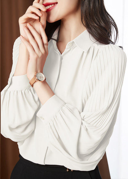 Plus Size Pink Cinched Peter Pan Collar Chiffon Shirt Tops Spring