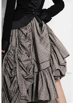 Plus Size Plaid Asymmetrical design Cinched Summer A Line Skirt