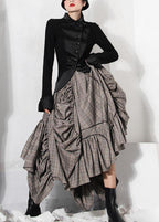 Plus Size Plaid Asymmetrical design Cinched Summer A Line Skirt