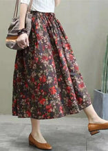 Load image into Gallery viewer, Plus Size Red elastic waist Print Cotton Skirts Spring