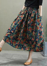 Load image into Gallery viewer, Plus Size Red elastic waist Print Cotton Skirts Spring