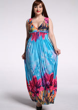 Load image into Gallery viewer, Plus Size Tie Dye Print Wrinkled Ice Size Maxi Dress Sleeveless