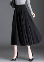Plus Size Women Grey tulle a line skirts Spring