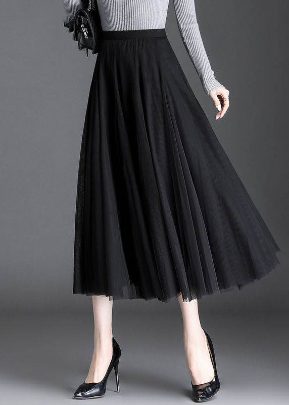 Plus Size Women Grey tulle a line skirts Spring