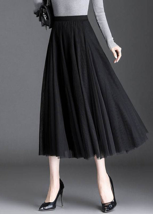 Plus Size Women Grey tulle a line skirts Spring