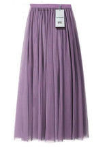 Load image into Gallery viewer, Plus Size Women Grey tulle a line skirts Spring