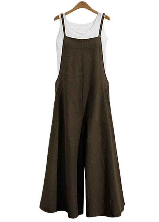 Plus Size Women Overalls Bib Pants Loose Pockets Jumpsuit