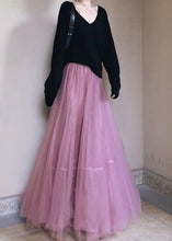 Load image into Gallery viewer, Purple Exra Large Hem Tulle Skirts Wrinkled Spring