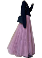 Purple Exra Large Hem Tulle Skirts Wrinkled Spring