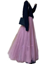 Load image into Gallery viewer, Purple Exra Large Hem Tulle Skirts Wrinkled Spring