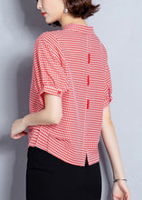 Load image into Gallery viewer, Red Plaid Chiffon Blouses Oversized Wrinkled Short sleeve