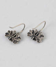 Load image into Gallery viewer, Retro Blue Sterling Silver Cloisonne Peony Stud Earrings