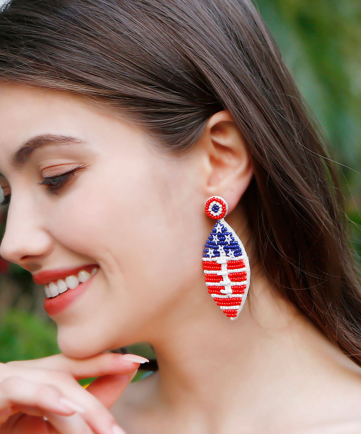 Retro Colorblock Rice Ball Pentagram Drop Earrings