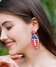 Load image into Gallery viewer, Retro Colorblock Rice Ball Pentagram Drop Earrings