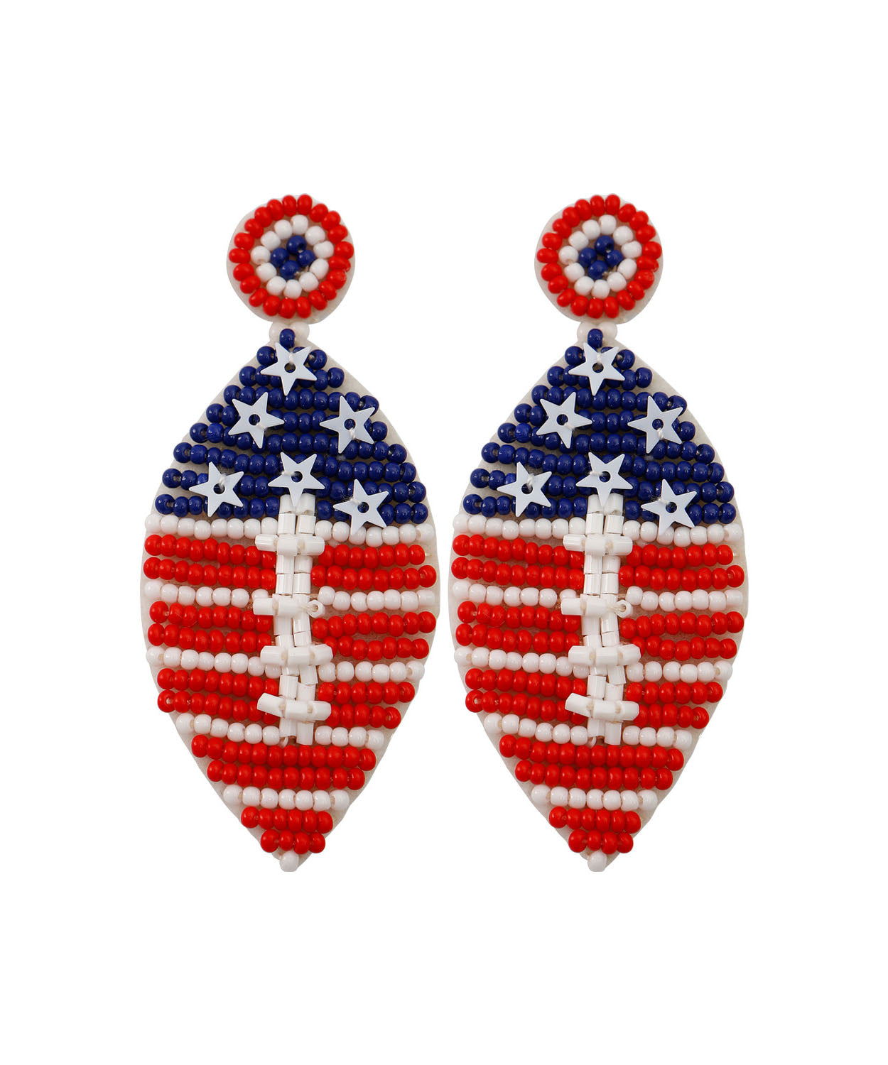 Retro Colorblock Rice Ball Pentagram Drop Earrings