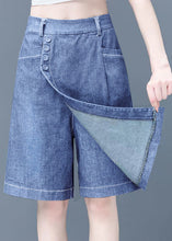Load image into Gallery viewer, Retro Navy Patchwork High Waist Solid Half Jeans