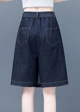 Load image into Gallery viewer, Retro Navy Patchwork High Waist Solid Half Jeans