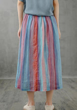 Load image into Gallery viewer, Retro half-length skirt women loose and thin striped midi skirt