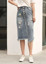Load image into Gallery viewer, Retro Casual Large Elastic Waist 2021 Spring New Denim Skirt