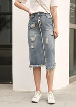 Load image into Gallery viewer, Retro Casual Large Elastic Waist 2021 Spring New Denim Skirt