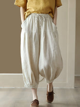 Load image into Gallery viewer, Plus Size Women Summer Solid Pocket Pleat Drawstring Harem Pants