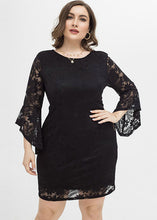 Load image into Gallery viewer, Sexy Black O-Neck Solid Lace Mid Dresses Fall