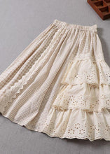 Load image into Gallery viewer, Simple Black Patchwork White Plaid Fall A Line Skirt