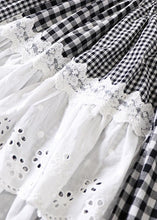 Load image into Gallery viewer, Simple Black Patchwork White Plaid Fall A Line Skirt