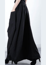 Load image into Gallery viewer, Simple Black Pockets Patchwork asymmetrical design Winter Skirt