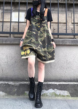Load image into Gallery viewer, Simple Green Graphic Print Denim Straight Jumpsuits Summer