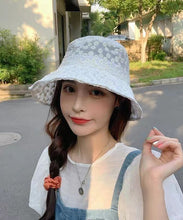 Load image into Gallery viewer, Simple White Daisy Lace Patchwork Embroideried Floppy Sun Hat