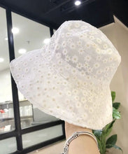 Load image into Gallery viewer, Simple White Daisy Lace Patchwork Embroideried Floppy Sun Hat