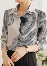 Load image into Gallery viewer, Simple White Peter Pan Collar Print Chiffon Shirt Tops Spring