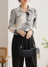 Load image into Gallery viewer, Simple White Peter Pan Collar Print Chiffon Shirt Tops Spring