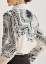Load image into Gallery viewer, Simple White Peter Pan Collar Print Chiffon Shirt Tops Spring
