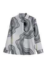 Load image into Gallery viewer, Simple White Peter Pan Collar Print Chiffon Shirt Tops Spring