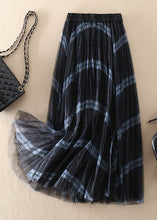 Load image into Gallery viewer, Simple elastic waist Plaid Tulle Skirt Spring