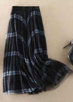 Simple elastic waist Plaid Tulle Skirt Spring