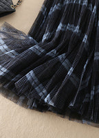 Simple elastic waist Plaid Tulle Skirt Spring