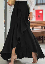 Load image into Gallery viewer, Solid Color High Waist Ruffle High Low Hem Swing Maxi Skirts For Women