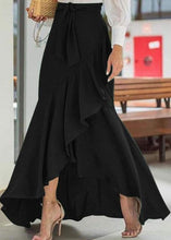 Load image into Gallery viewer, Solid Color High Waist Ruffle High Low Hem Swing Maxi Skirts For Women