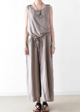 Load image into Gallery viewer, Spring Women Cotton Hemp Loose Wide Leg Jumpsuit Casual Pants