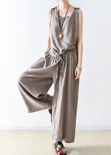 Load image into Gallery viewer, Spring Women Cotton Hemp Loose Wide Leg Jumpsuit Casual Pants