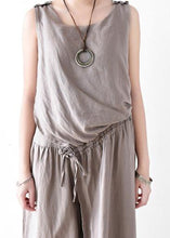 Load image into Gallery viewer, Spring Women Cotton Hemp Loose Wide Leg Jumpsuit Casual Pants