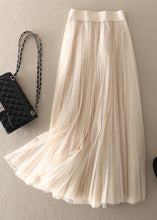 Load image into Gallery viewer, Style Apricot wrinkled Patchwork Tulle pleated skirt Spring