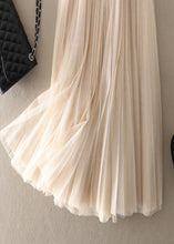 Load image into Gallery viewer, Style Apricot wrinkled Patchwork Tulle pleated skirt Spring