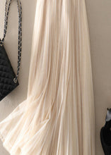 Load image into Gallery viewer, Style Apricot wrinkled Patchwork Tulle pleated skirt Spring
