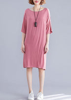 Style Backless Cotton Photography pink Dress summer