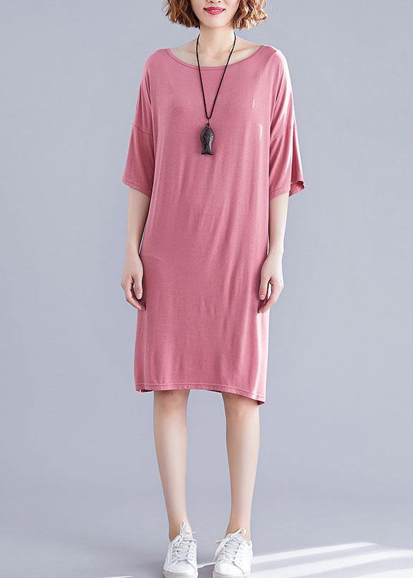 Style Backless Cotton Photography pink Dress summer