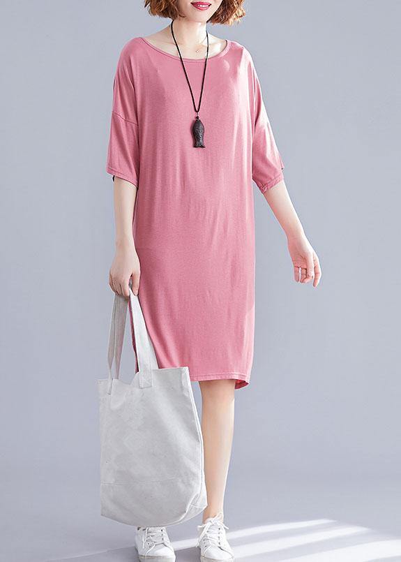 Style Backless Cotton Photography pink Dress summer